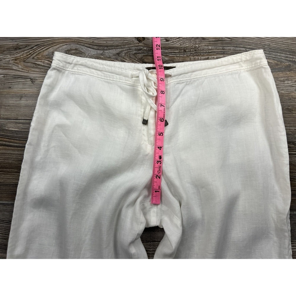Tommy Bahama Womens 100% Linen Pants White Drawstring/Zip Size 31/31.5 Beachy - Picture 10 of 13